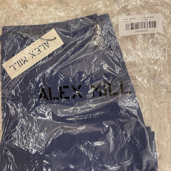 Alex Mill Twill Mini Skirt In Navy Blue - Picture 6 of 7